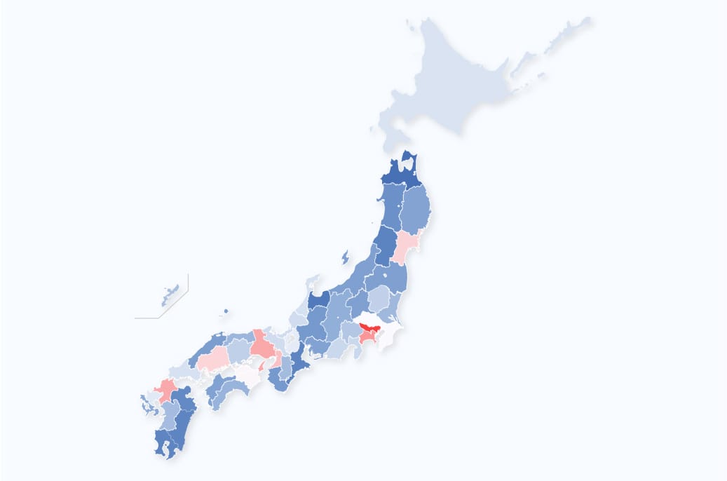 地域別薬剤師偏在指標(現在)